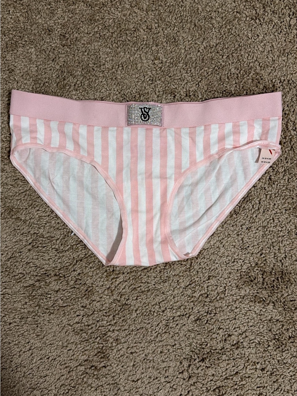 Victoria's Secret Pink and White Striped Kids Bikini Bottoms